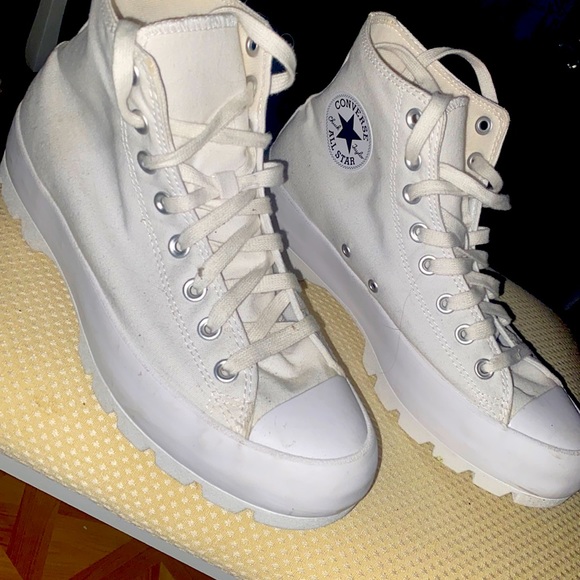 Converse Shoes - Only been worn once, size 10 in woman. They where originally $70 asking for $50